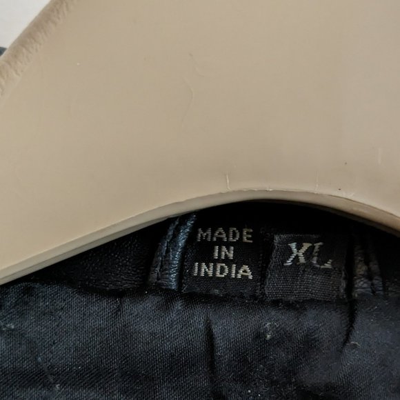 Men's soft black leather bomber jacket 'Race Rock Orlando' embroidered - XL - Picture 3 of 5